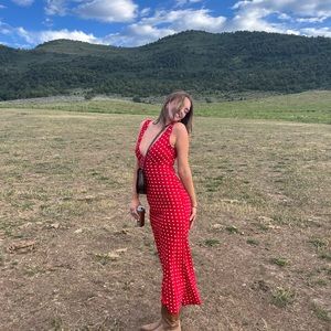 Polka dot maxi dress